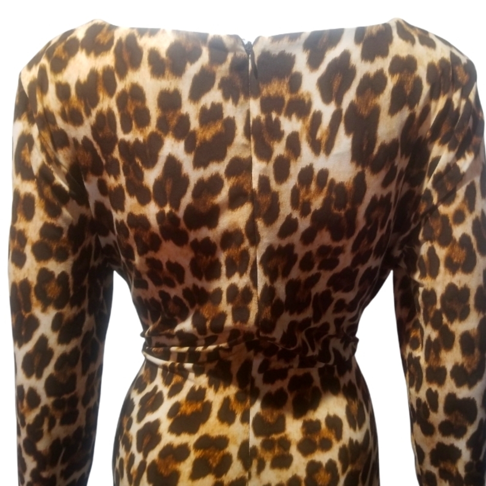 Lepord Print Sheath Dress Large - Picture 8 of 11